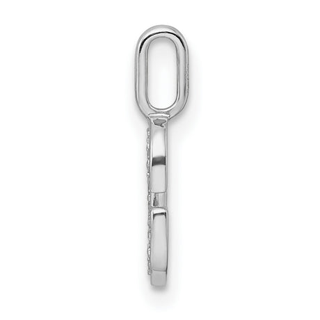 14k White Gold Letter G Pendant with Pavé Diamonds, Initial Charm for Women or Unisex