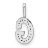 14k White Gold Letter G Pendant with Pavé Diamonds, Initial Charm for Women or Unisex