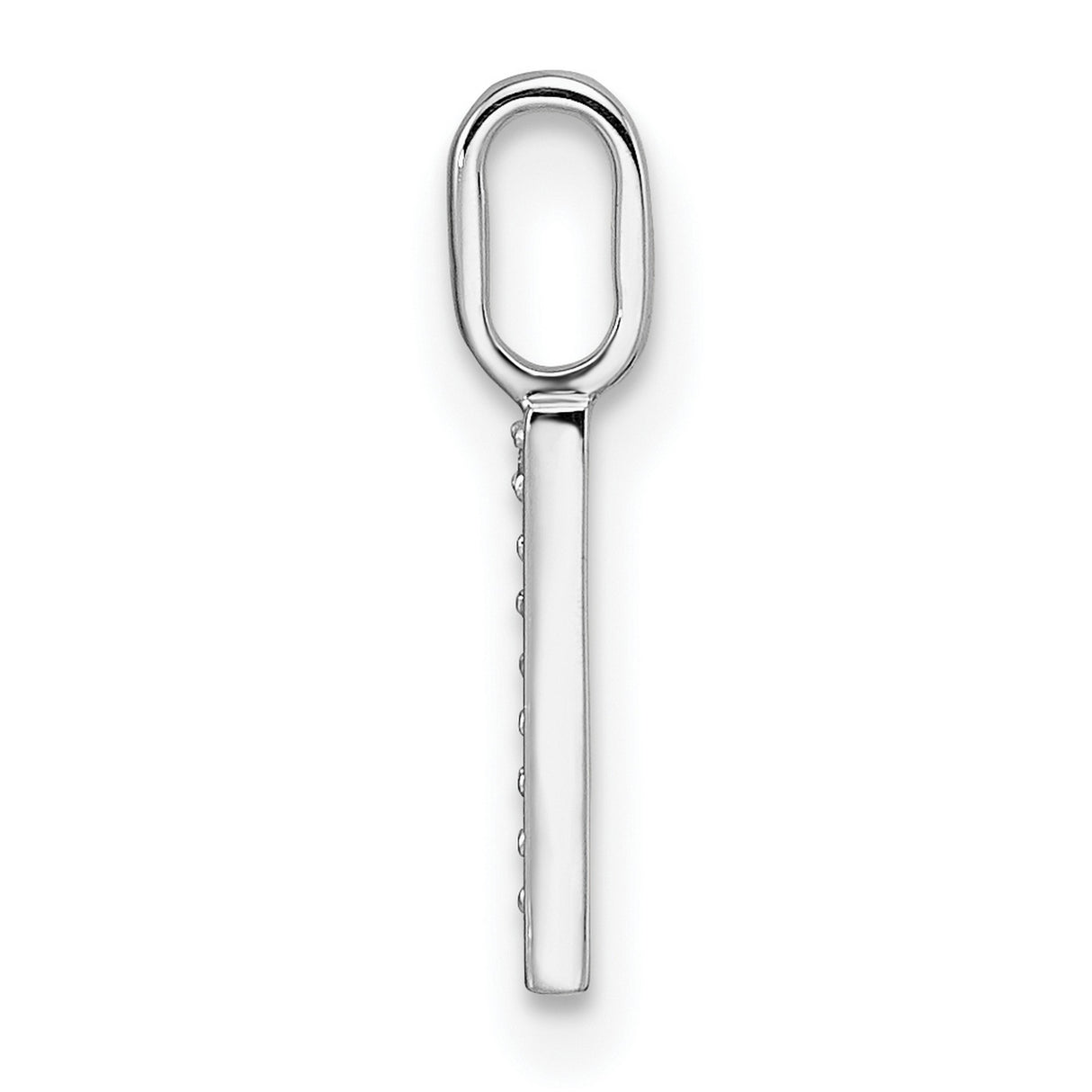14k White Gold Diamond Bar Pendant with Sleek Vertical Minimalist Design for Women