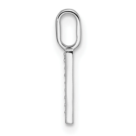 14k White Gold Diamond Bar Pendant with Sleek Vertical Minimalist Design for Women