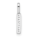14k White Gold Diamond Bar Pendant with Sleek Vertical Minimalist Design for Women