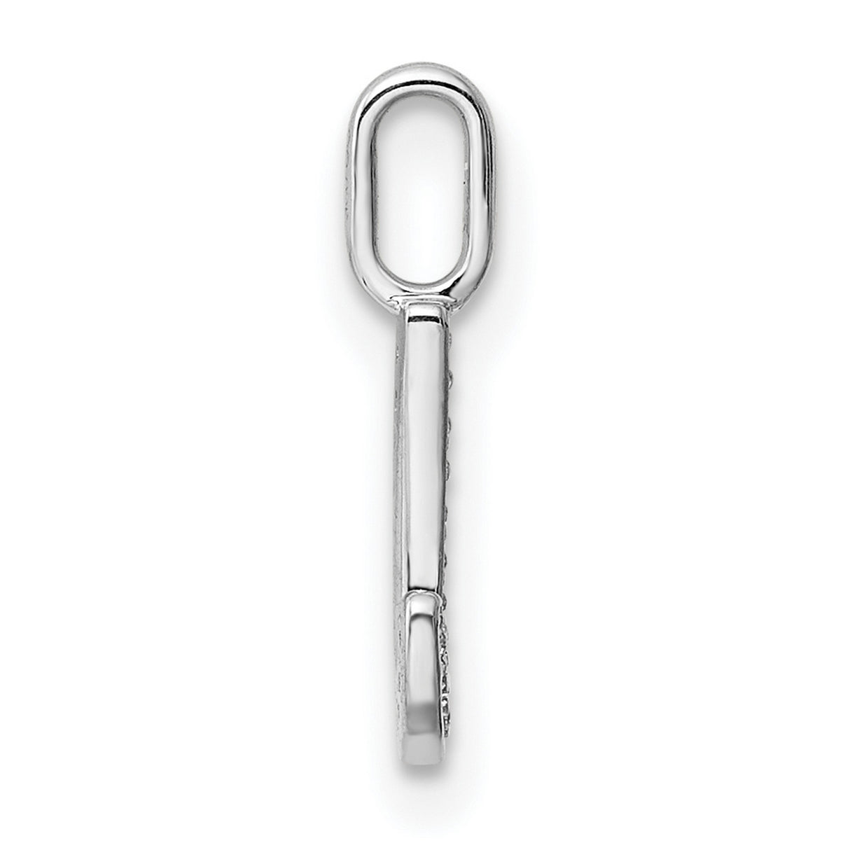 14k White Gold Letter J Pendant with Diamond Accents, Monogram Charm for Women