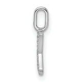 14k White Gold Letter K Pendant with Pavé Cubic Zirconia, Dainty Initial Charm Jewelry