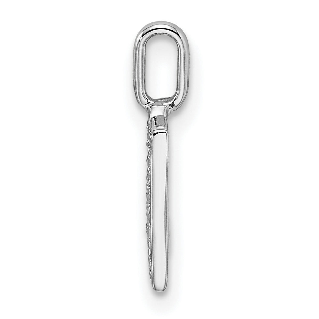 14k White Gold Letter M Pendant with Pavé Diamonds, Initial Charm for Women