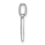 14k White Gold Letter M Pendant with Pavé Diamonds, Initial Charm for Women
