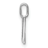14k White Gold Diamond Initial N Pendant, Block Letter Pavé Charm for Women