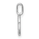 14k White Gold Diamond Initial Pendant, Letter O, Oval Monogram Charm, Polished Finish