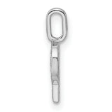 14k White Gold Letter P Pendant Charm with Diamond Accents, Pavé Set Initial Jewelry