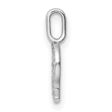 14k White Gold Diamond Letter Q Pendant, Pavé Set Initial Charm for Women or Unisex Wear
