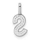 14k White Gold Initial S Pendant with Pavé Diamonds, Dainty Letter Charm for Women