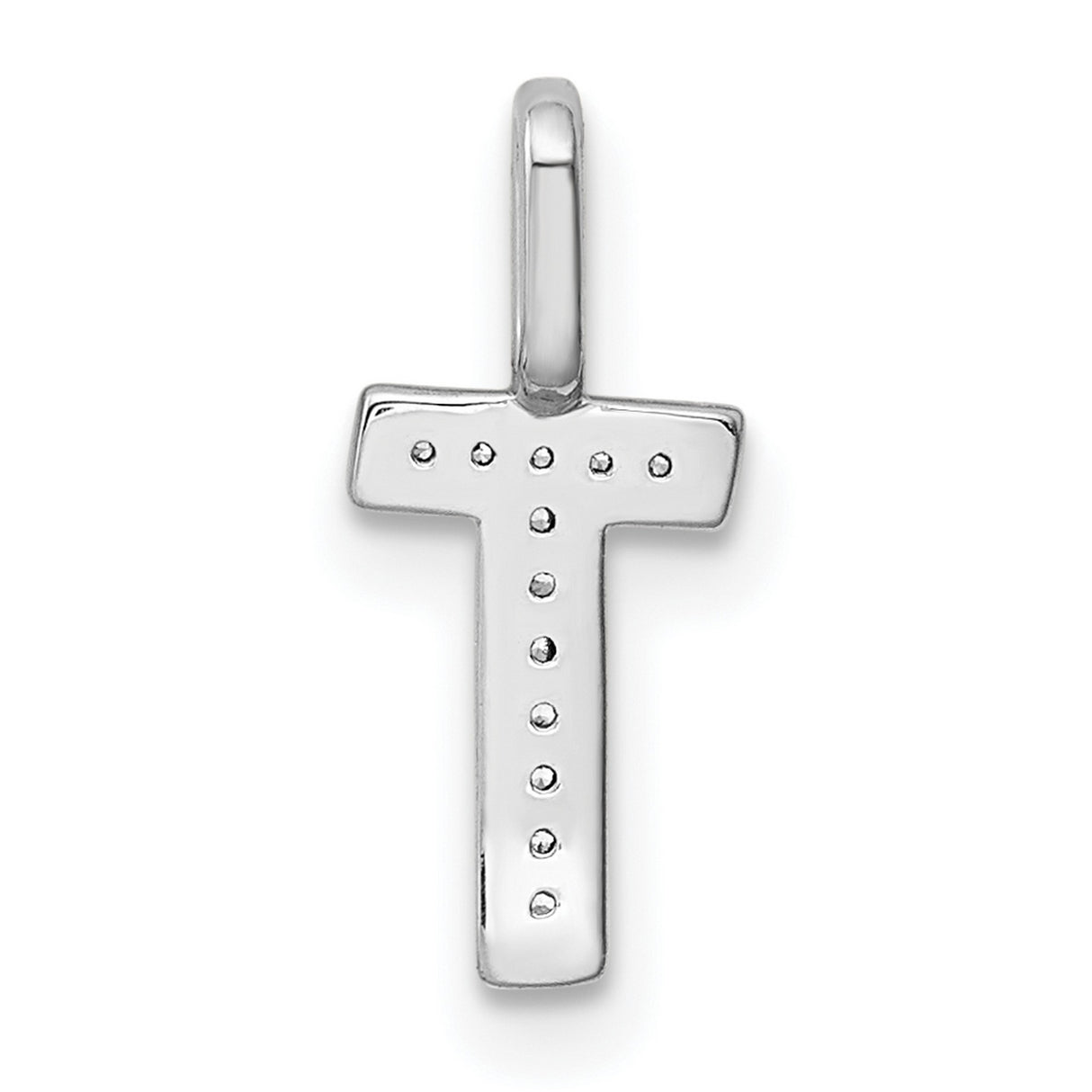 14k White Gold Cross Pendant with Inset Diamonds, Christian Religious Jewelry for Women