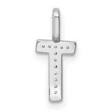 14k White Gold Cross Pendant with Inset Diamonds, Christian Religious Jewelry for Women