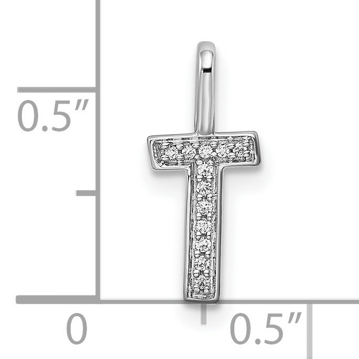 14k White Gold Cross Pendant with Inset Diamonds, Christian Religious Jewelry for Women
