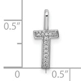 14k White Gold Cross Pendant with Inset Diamonds, Christian Religious Jewelry for Women