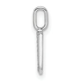 Diamond Letter U Initial Charm Pendant in Real 14k White Gold