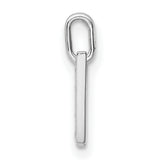 14k White Gold W Pendant with Pavé Diamonds, Alphabet Initial Charm for Women or Unisex Wear