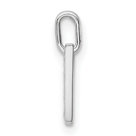 14k White Gold W Pendant with Pavé Diamonds, Alphabet Initial Charm for Women or Unisex Wear