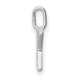 14k White Gold X Pendant with Pavé Diamonds, Dainty Letter Charm Necklace for Women