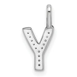 14k White Gold Initial Y Pendant with Pave Diamonds, Letter Charm Jewelry for Women
