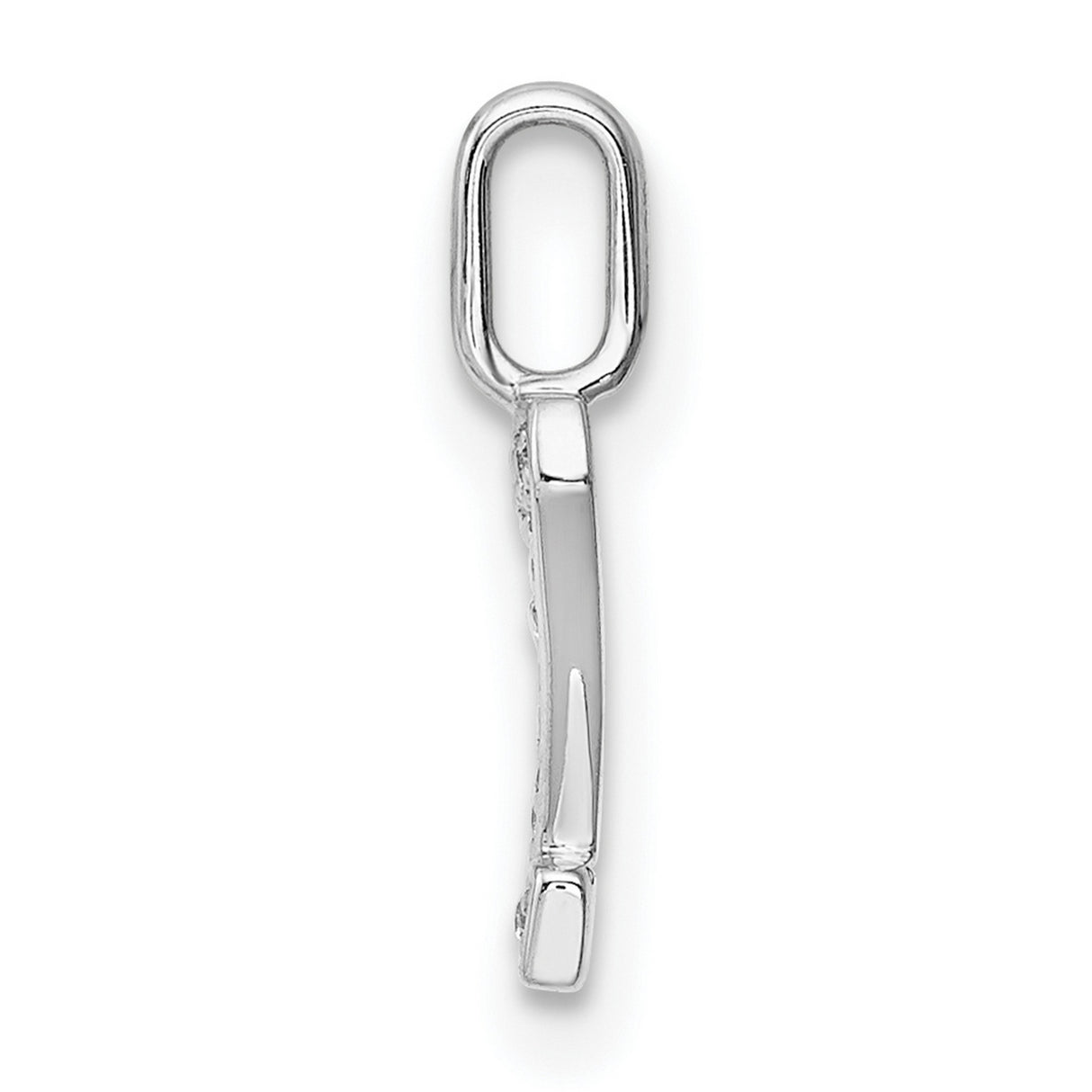 Diamond Letter Z Initial Charm Pendant in Real 14k White Gold