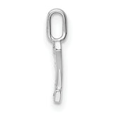 Diamond Letter Z Initial Charm Pendant in Real 14k White Gold