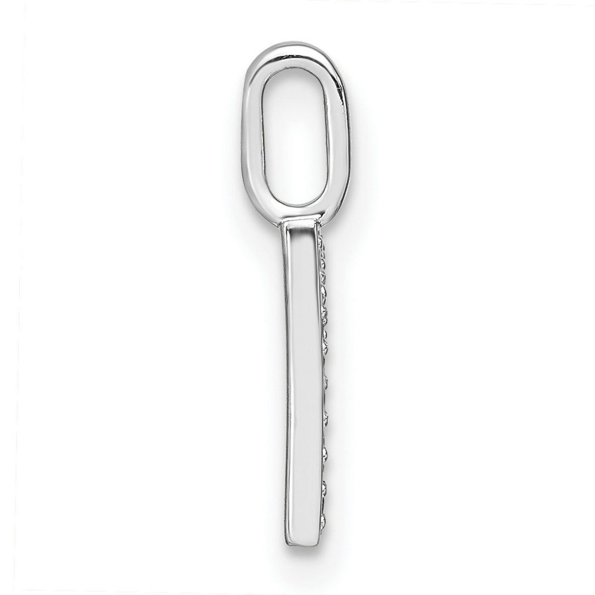 14k White Gold Letter R Pendant with Diamond Accents, Dainty Monogram Charm for Women