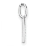 14k White Gold Letter R Pendant with Diamond Accents, Dainty Monogram Charm for Women