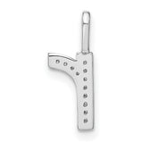 14k White Gold Letter R Pendant with Diamond Accents, Dainty Monogram Charm for Women