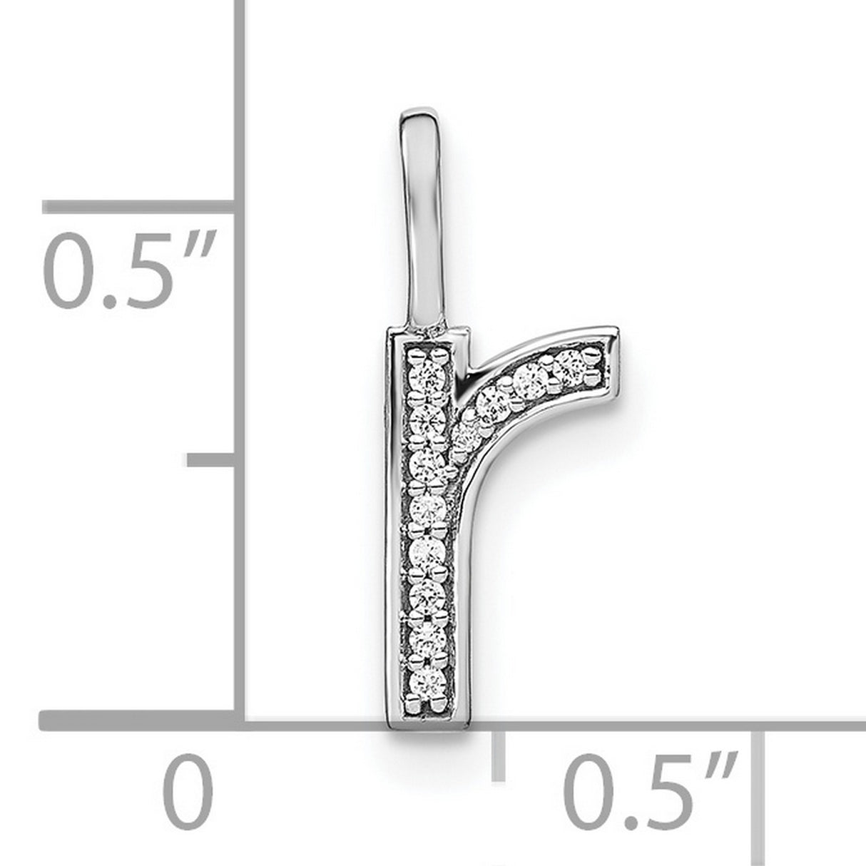 14k White Gold Letter R Pendant with Diamond Accents, Dainty Monogram Charm for Women