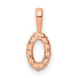 QG- Diamond Number 0 Charm Pendant in Real 14k Rose Gold