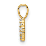 14k Yellow Gold Diamond Oval Pendant with Loop Design for Women