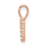 14k Rose Gold Number 1 Pendant with Round Cut White Diamonds, Symbolic Charm for Women