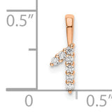 14k Rose Gold Number 1 Pendant with Round Cut White Diamonds, Symbolic Charm for Women