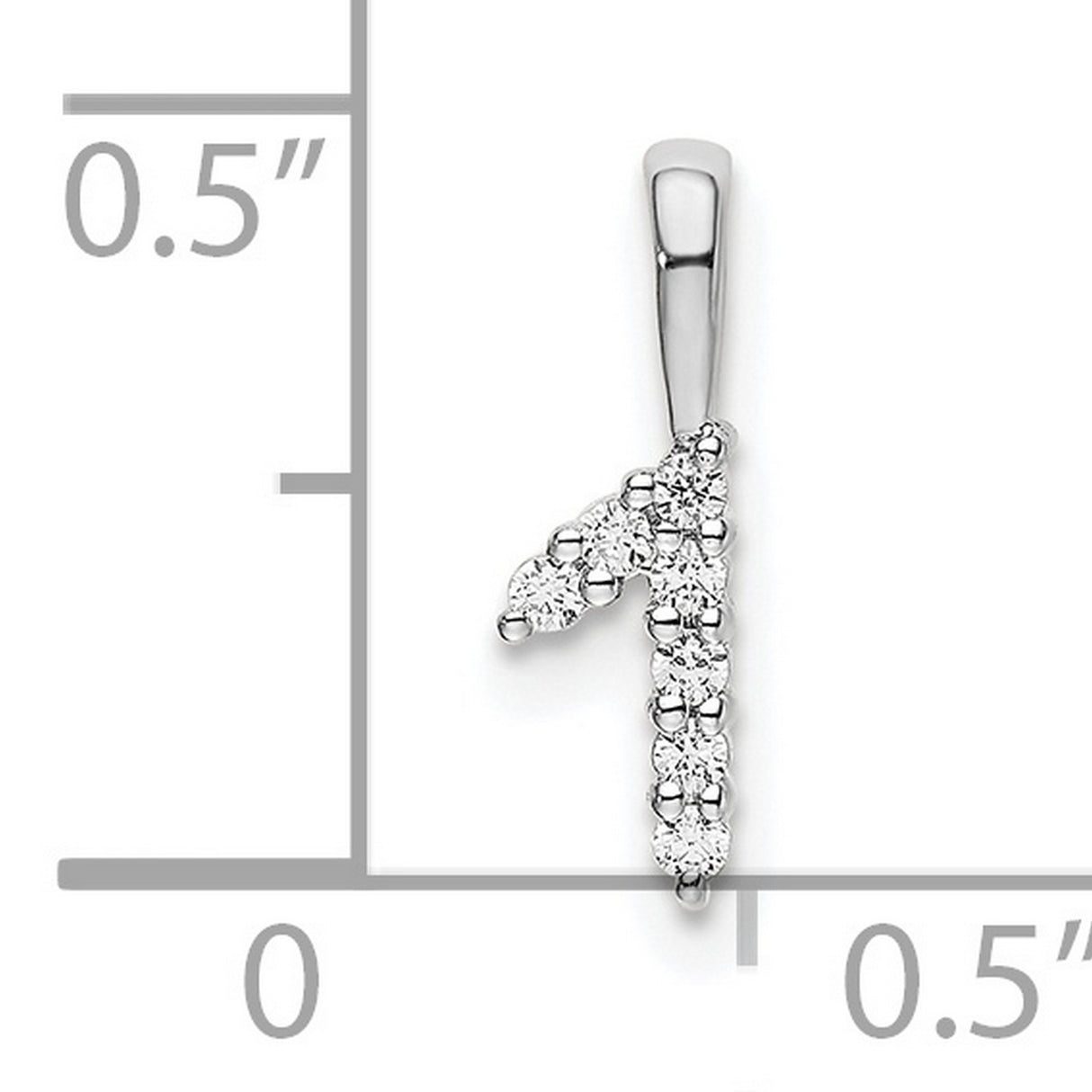 14k White Gold Number One Pendant with Round Cut Diamonds, Symbolic Milestone Jewelry for Women