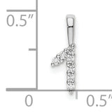 14k White Gold Number One Pendant with Round Cut Diamonds, Symbolic Milestone Jewelry for Women