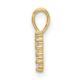 14k Yellow Gold Number One Pendant with Diamond Accents, Polished Bail Design