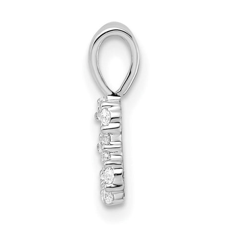 14k White Gold Number 3 Pendant with Round Cut Diamond Accents, Sentimental Charm Jewelry