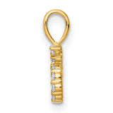 Diamond Number 5 Charm Pendant in Real 14k Yellow Gold