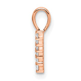 14k Rose Gold Number 7 Pendant with Round White Diamonds, Spiritual Numeric Charm for Women