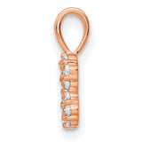 14k Rose Gold Infinity Pendant with Double Loop Design and Round White Diamonds