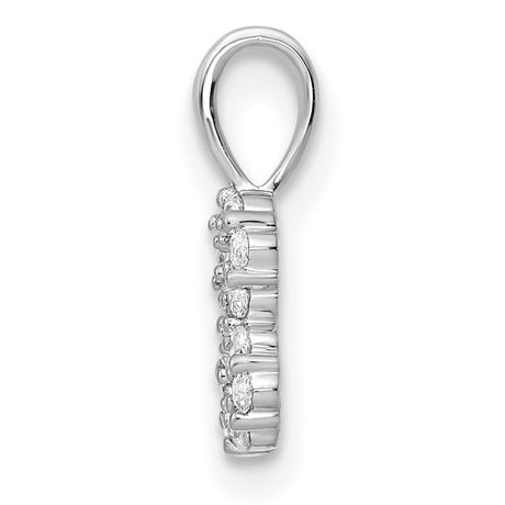 14k White Gold Infinity Pendant with Double Circle Design, Diamond Accent, Symbol of Eternal Love