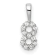 14k White Gold Infinity Pendant with Double Circle Design, Diamond Accent, Symbol of Eternal Love