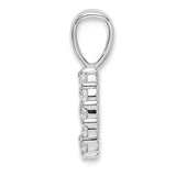 14k White Gold Number 9 Pendant with Diamond Accents, Symbolic Charm for Women or Unisex Wear