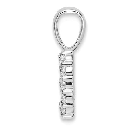 14k White Gold Number 9 Pendant with Diamond Accents, Symbolic Charm for Women or Unisex Wear
