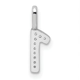 14k White Gold Number One Pendant with Diamond Accents, Pavé Set Charm, Polished Finish