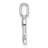 14k White Gold Number 2 Pendant with Pavé Cubic Zirconia, Unisex Sports Charm