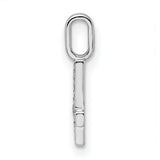 14k White Gold Number 4 Pendant with Pavé Cubic Zirconia, Unisex Numeric Charm