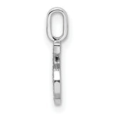 14k White Gold Number 6 Pendant with Pavé Diamond Accents, Lucky Numerology Charm