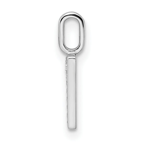 14k White Gold Number Seven Pendant with Diamond Accents, Pavé Finish, Lucky Numerology Charm