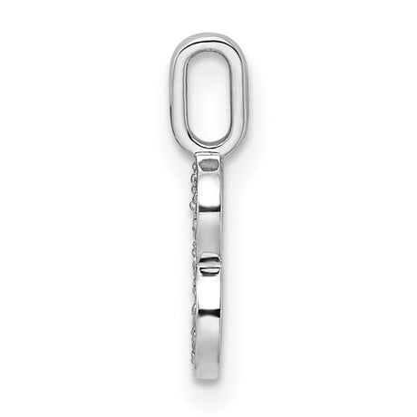 14k White Gold Number 8 Pendant with Pavé Diamonds, Infinity Charm for Women or Unisex Wear